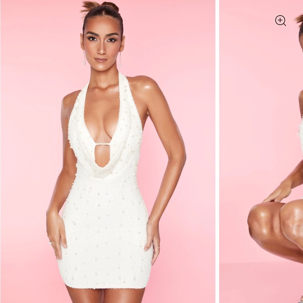 Elegant White Halter Dress